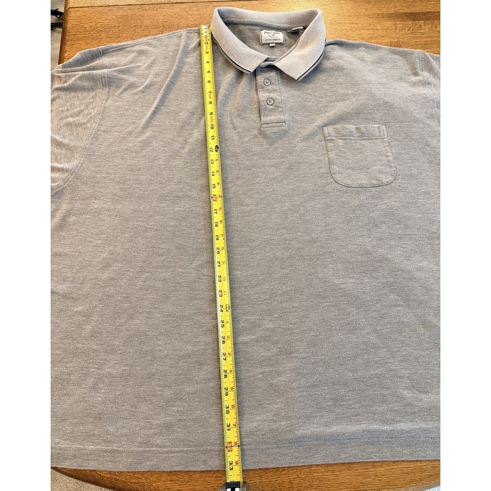 Men's Polo Shirt Foxfire Short Sleeve Gray Textured Collared Big & Tall 6XL - Picture 3 of 4